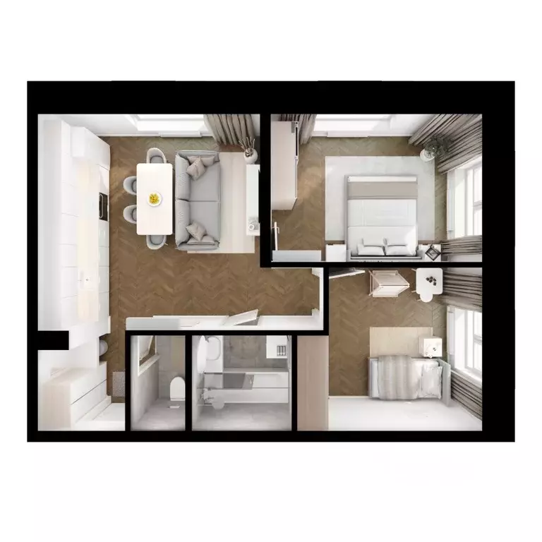 2-к кв. Сахалинская область, Южно-Сахалинск Уюн Парк жилой комплекс, ... - Фото 2