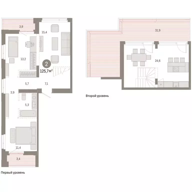 2-комнатная квартира: Тюмень, улица Республики, 205к3 (125.67 м) - Фото 1