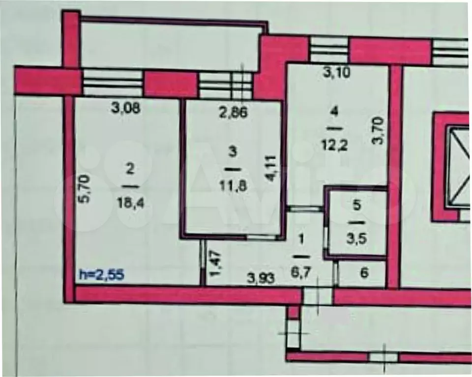 Доля в 2-к. квартире, 54 м, 10/10 эт. - Фото 0