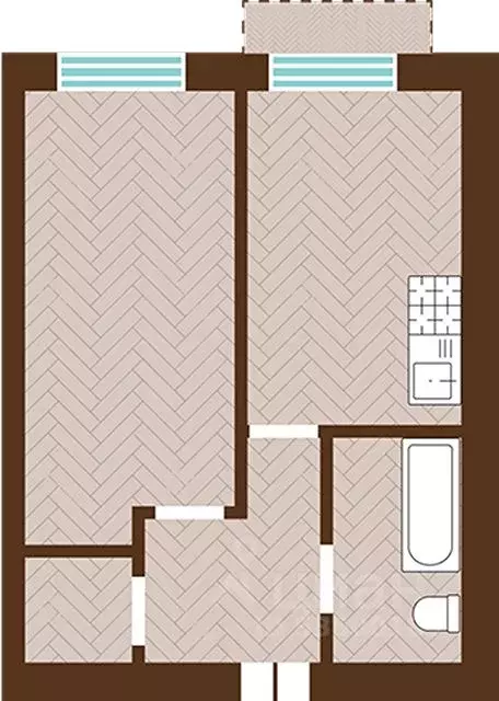 1-к кв. Калининградская область, Гурьевский муниципальный округ, пос. ... - Фото 1