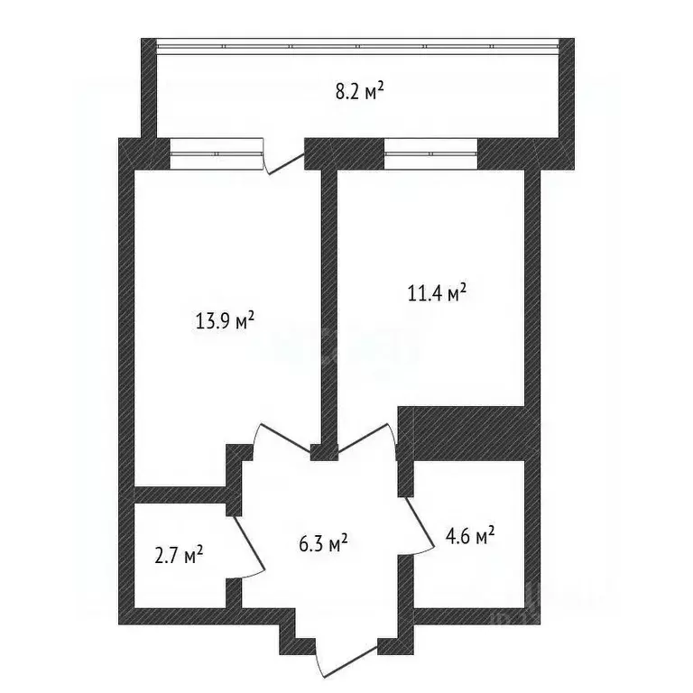 1-к кв. Нижегородская область, Нижний Новгород ул. Александра Хохлова, ... - Фото 2