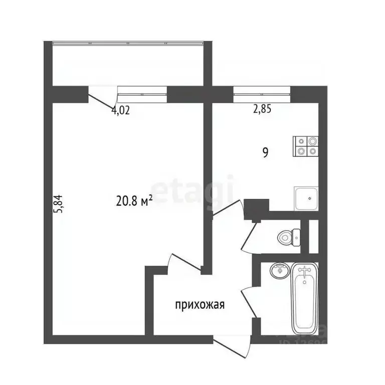 1-к кв. Москва Новогиреевская ул., 41 (38.4 м) - Фото 1