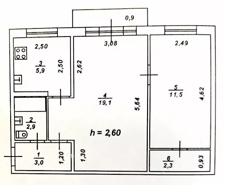 2-комнатная квартира: Тверь, бульвар Цанова, 19 (44.7 м) - Фото 0