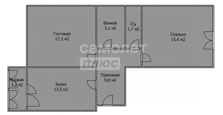 2-к кв. Башкортостан, Стерлитамак ул. Строителей, 75 (60.9 м) - Фото 1