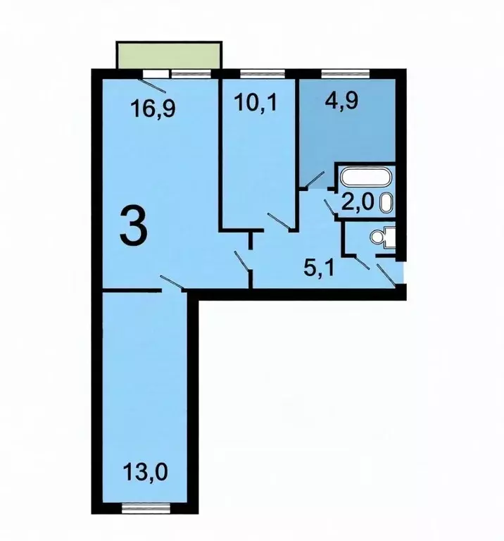 3-к кв. Орловская область, Орел ул. Пушкина, 24 (57.5 м) - Фото 2