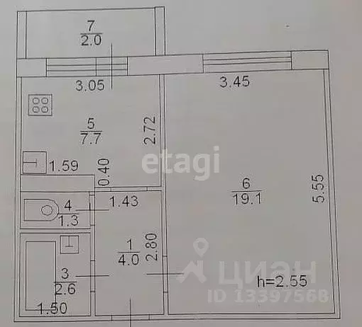 1-к кв. Тверская область, Тверь Оборонная ул., 1 (38.0 м) - Фото 2