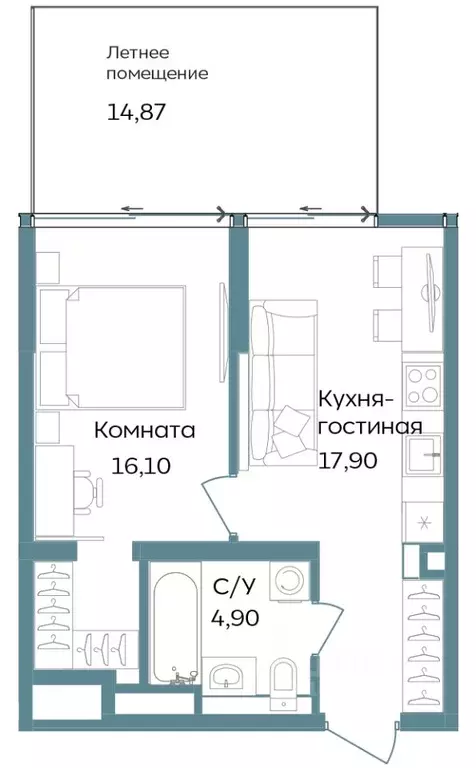 1-к кв. Крым, Саки ул. Морская (53.77 м) - Фото 0