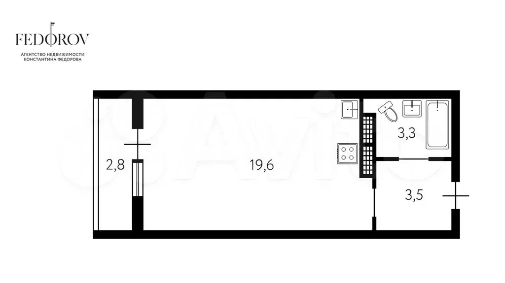 квартира-студия, 26,4 м, 10/17 эт. - Фото 0