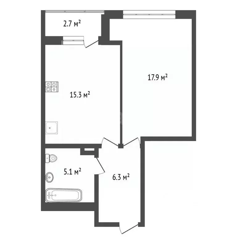 1-к кв. Санкт-Петербург Комендантский просп., 60к1 (44.8 м) - Фото 2