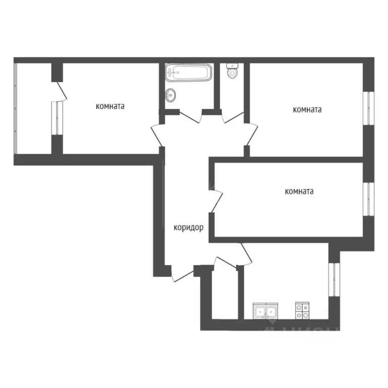 3-к кв. Тюменская область, Тюмень 6-й мкр, ул. Валерии Гнаровской, 5 ... - Фото 2