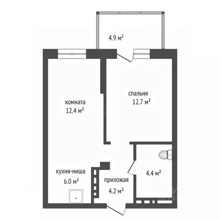 2-к кв. Красноярский край, Красноярск ул. Лесников, 49 (41.2 м) - Фото 2