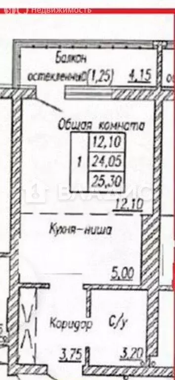 Квартира-студия: Калининград, Батальная улица, 100 (24.3 м) - Фото 0
