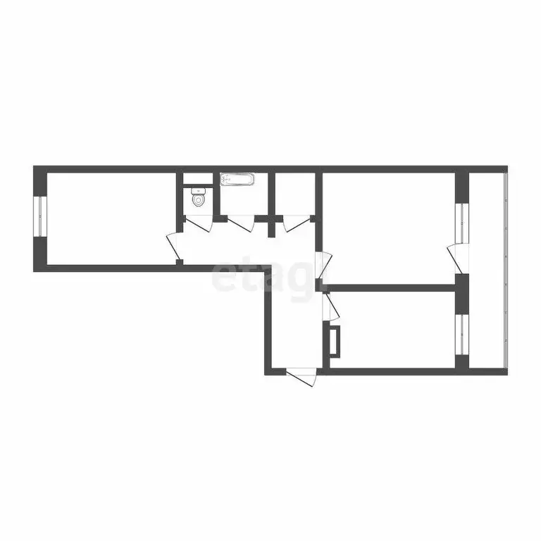 2-комнатная квартира: Томск, Иркутский тракт, 26 (60.5 м) - Фото 1
