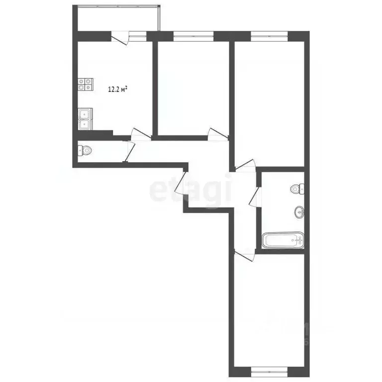 3-к кв. Московская область, Ленинский городской округ, Мисайлово пгт, ... - Фото 2