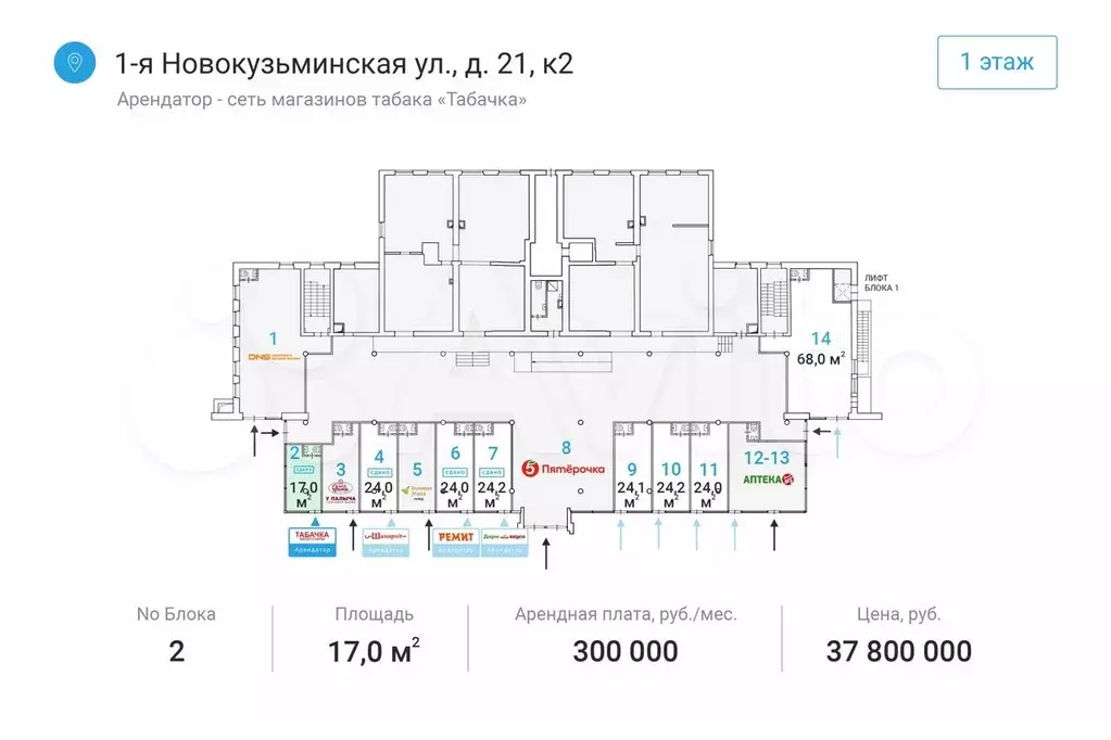 Продажа магазина  Табачка  - 17 м - Фото 0