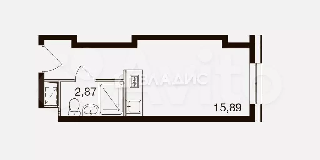 Апартаменты-студия, 19,8 м, 15/17 эт. - Фото 0