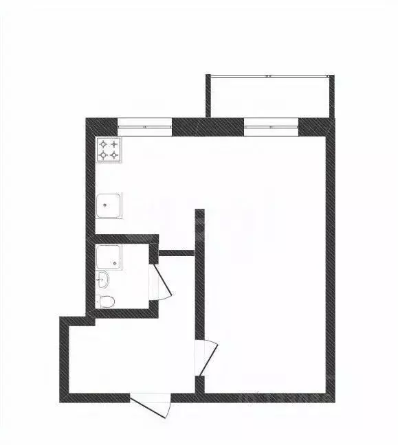 1-к кв. Омская область, Омск ул. Труда, 9а (28.6 м) - Фото 1