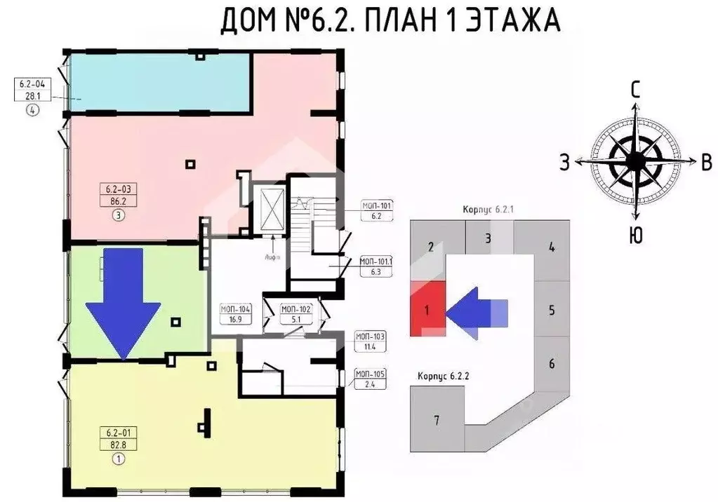 Помещение свободного назначения в Москва № 160 кв-л, 1Вк8 (83 м) - Фото 2