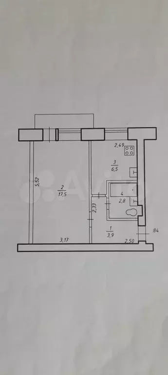 1-к. квартира, 31,5 м, 4/5 эт. - Фото 0