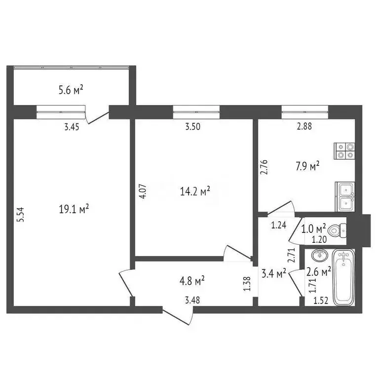 2-комнатная квартира: Самара, Силовая улица, 4 (53.3 м) - Фото 0