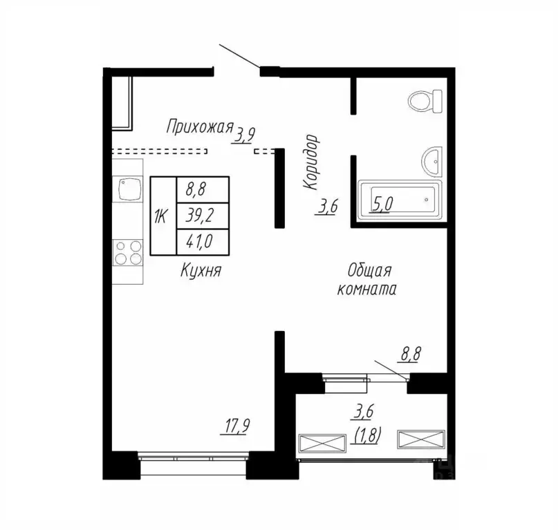 1-к кв. Ленинградская область, Тельмана Тосненский район, Сибирь жилой ... - Фото 1