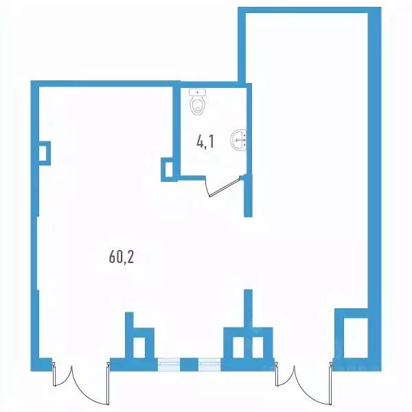 Студия Санкт-Петербург пос. Шушары, ул. Чудовская, 14к2 (64.3 м) - Фото 0