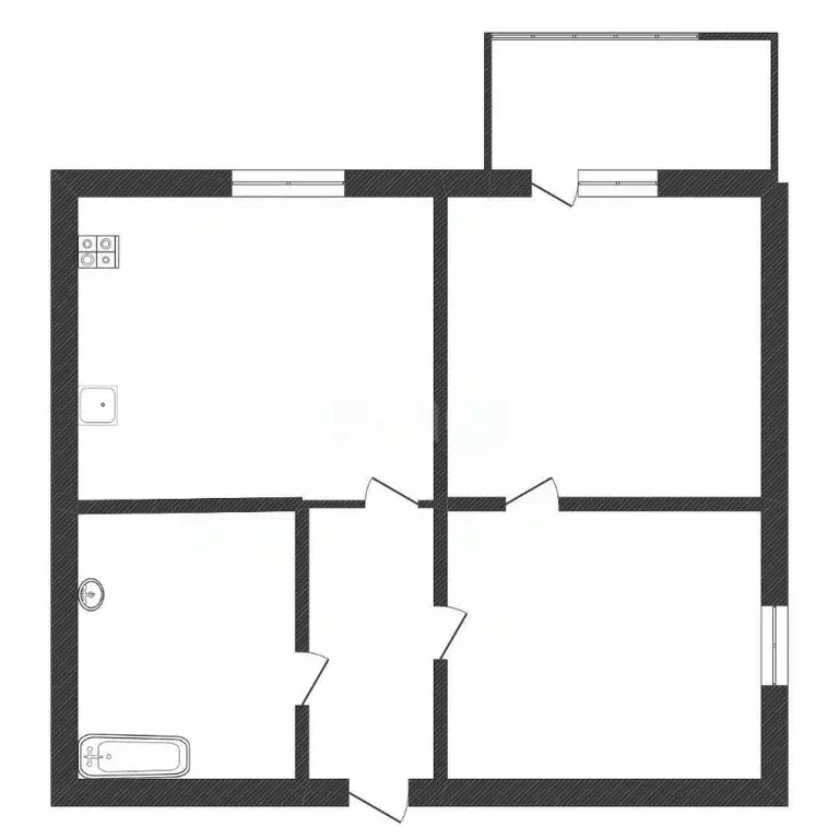 2-к кв. Калужская область, Совхоз Боровский с/пос, д. Кабицыно, ... - Фото 2