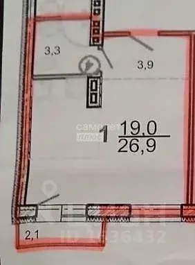 Студия Ивановская область, Иваново Новая Ильинка мкр, 4 (26.9 м) - Фото 2