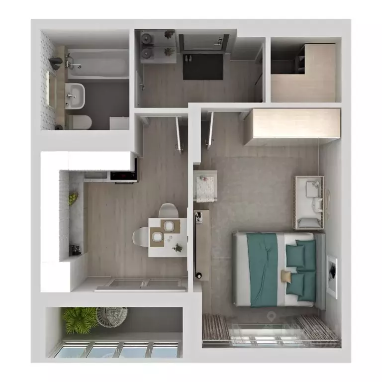 1-к кв. Самарская область, Самара Южное ш., 13 (34.65 м) - Фото 1