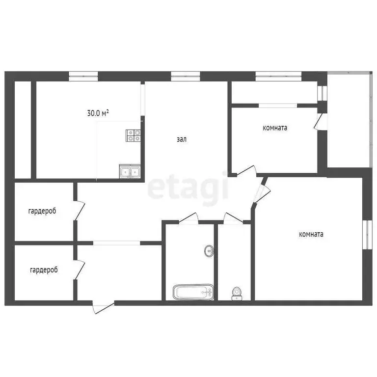 3-комнатная квартира: Севастополь, улица Николая Музыки, 78Ак2 (80.3 ... - Фото 0