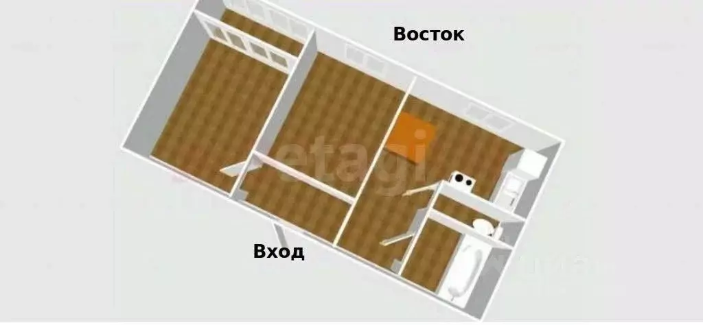2-к кв. Сахалинская область, Южно-Сахалинск Пограничная ул., 59А (53.2 ... - Фото 2