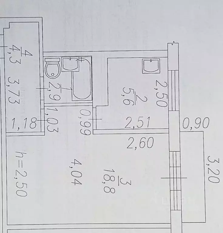 1-к кв. Кемеровская область, Новокузнецк Октябрьский просп., 55 (32.5 ... - Фото 2