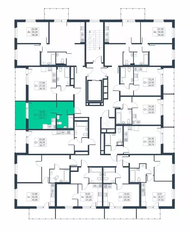 Квартира-студия: Коммунар, Ново-Антропшинская улица, 3 (24.7 м) - Фото 1