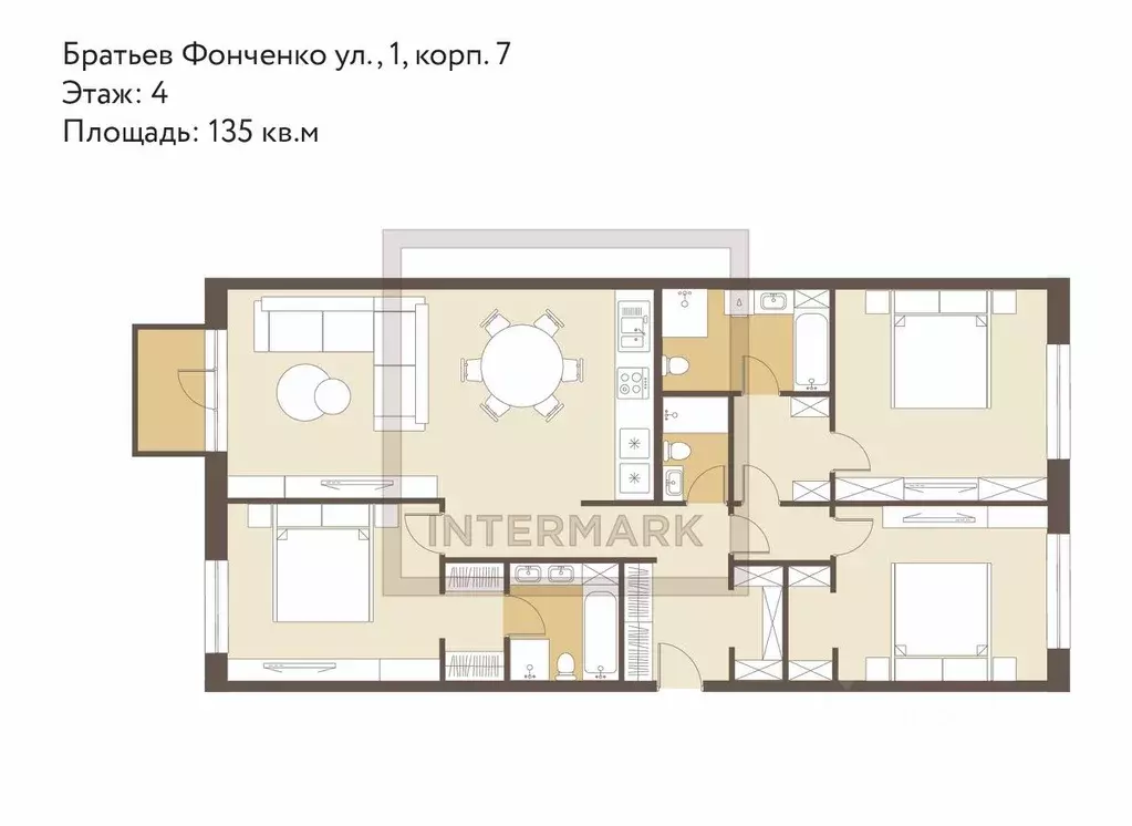 4-к кв. Москва ул. Братьев Фонченко, 1к7 (135.0 м) - Фото 2
