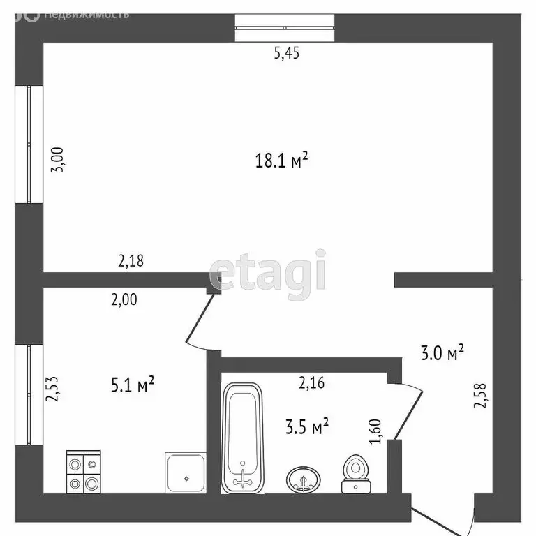 1-комнатная квартира: Ишим, улица Шаронова, 13А (29.7 м) - Фото 1