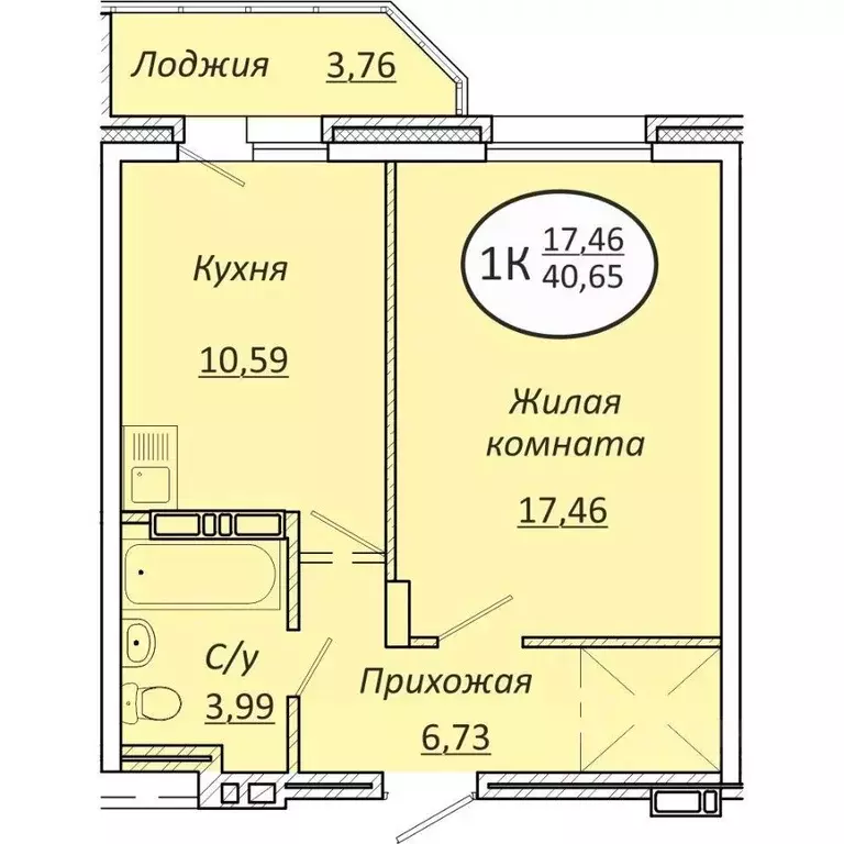 1-к кв. Новосибирская область, Новосибирск  (40.65 м) - Фото 0