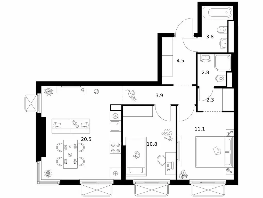 2-комнатная квартира: Москва, ЖК 2-й Иртышский, 1.5 (59.7 м) - Фото 0