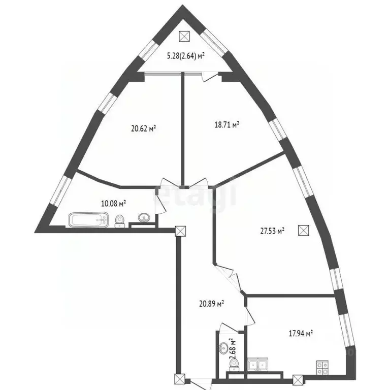 3-к кв. Тюменская область, Тюмень Профсоюзная ул., 56 (118.7 м) - Фото 2