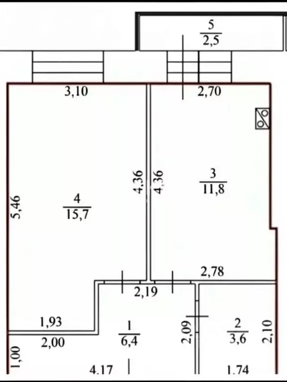 1-к кв. Костромская область, Кострома Окружная ул., 51А (41.0 м) - Фото 2