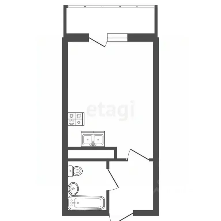 Студия Санкт-Петербург ул. Русановская, 20к1 (22.0 м) - Фото 2