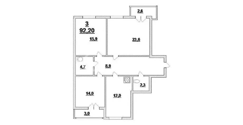 3-комнатная квартира: Калининград, улица Старшины Дадаева, 71 (92.2 м) - Фото 0