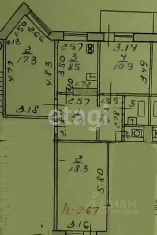 3-к кв. Липецкая область, Липецк Московская ул., 89 (62.0 м) - Фото 1