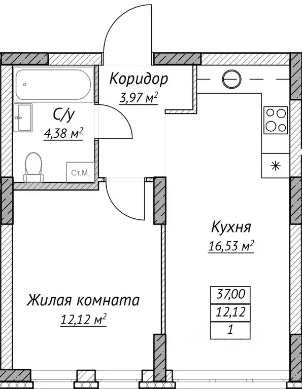 1-к кв. Нижегородская область, Нижний Новгород Сахарный Дол жилой ... - Фото 0