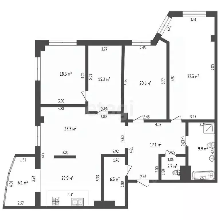 4-к кв. Орловская область, Орел Красноармейская ул., 1 (175.6 м) - Фото 1