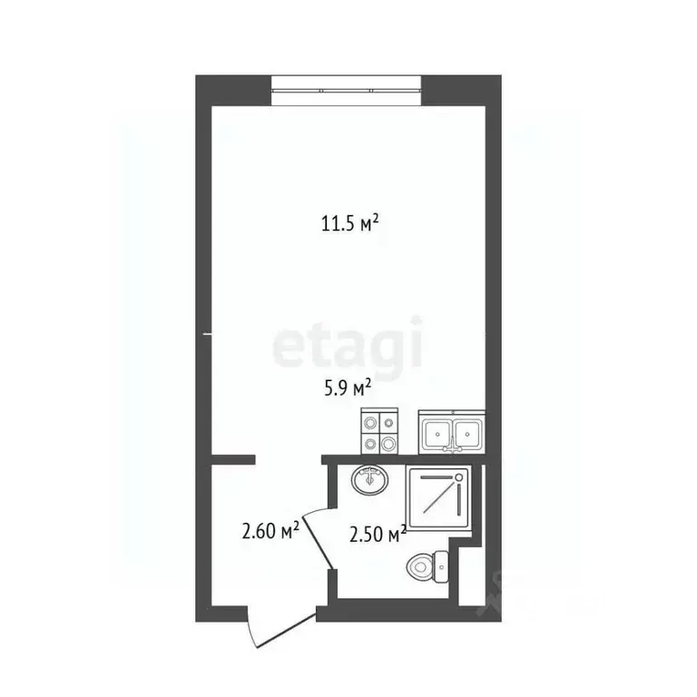 Студия Москва Люблинская ул., 72Ак1 (23.5 м) - Фото 1