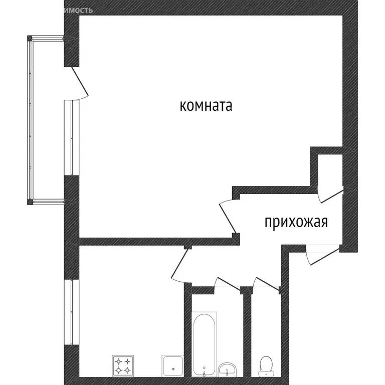 1-комнатная квартира: Миасс, улица 8 Июля, 43 (35.9 м) - Фото 1