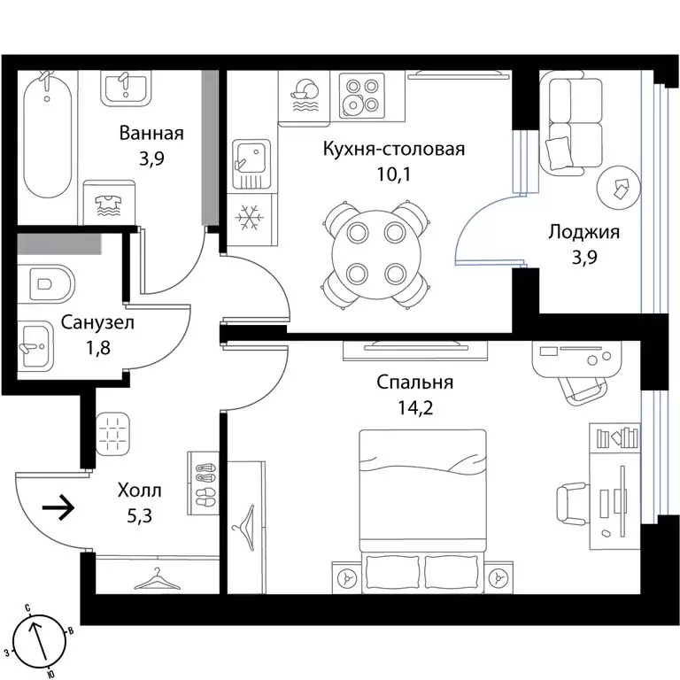 1-комнатная квартира: Ленинградская область, Ломоносовский район, ... - Фото 0