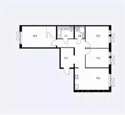 3-к кв. Московская область, Одинцово ул. Рябиновая, 7 (84.7 м) - Фото 0