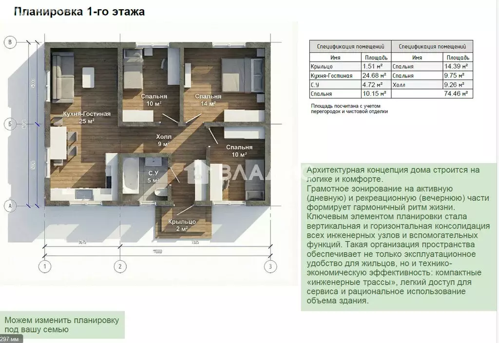 Дом в посёлок Красное Эхо, улица Строителей, 14 (74 м) - Фото 2