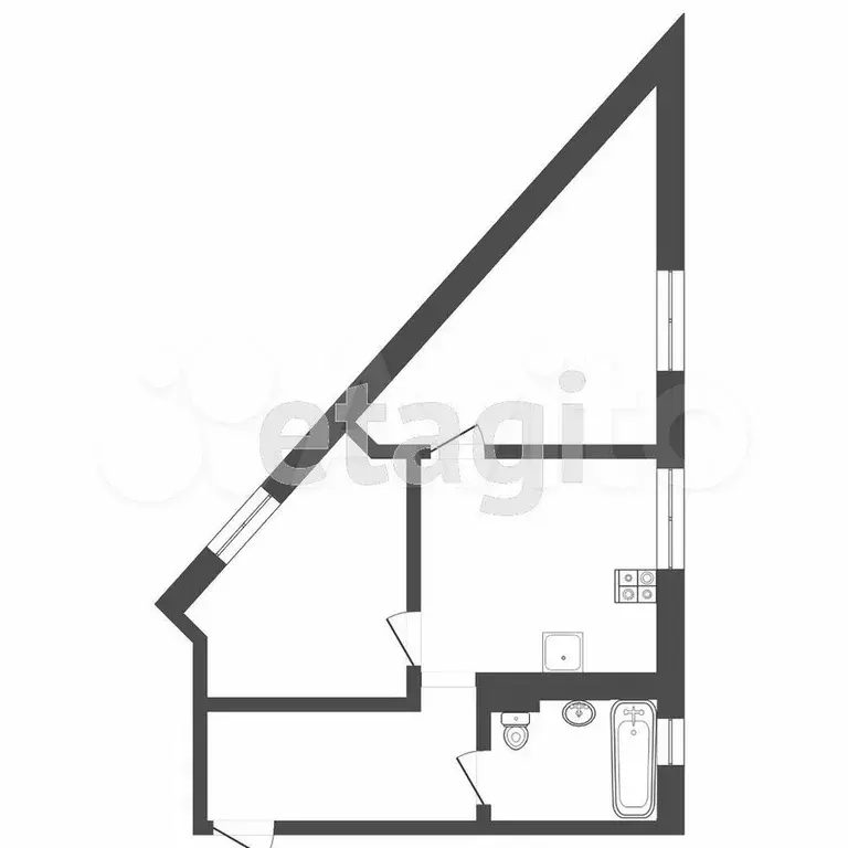 2-к. квартира, 55,9 м, 11/16 эт. - Фото 0
